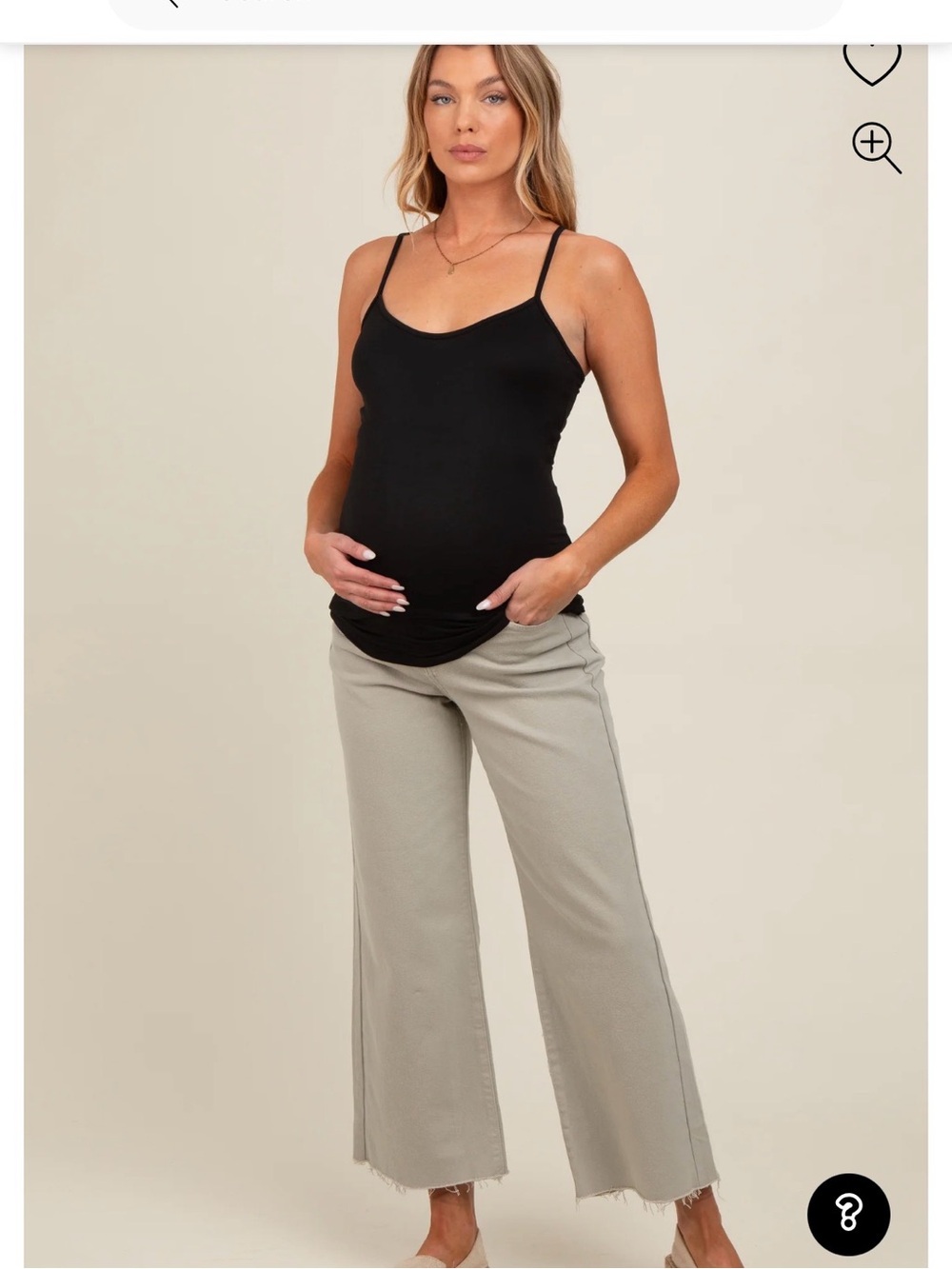 Pinkblush Wide Leg Maternity Pants in Light Taupe